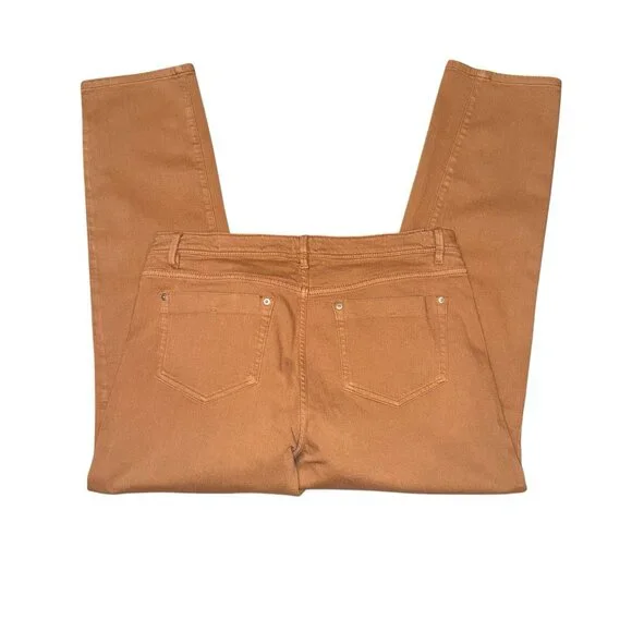 J Jill Denim Authentic Fit Slim Ankle Jeans Brown Straight Leg Women's Size 10 R - Picture 2 of 6